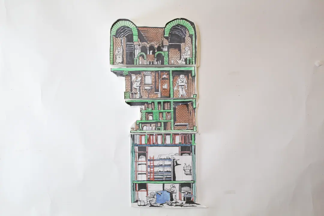 Cross Section of Apartment Housing
