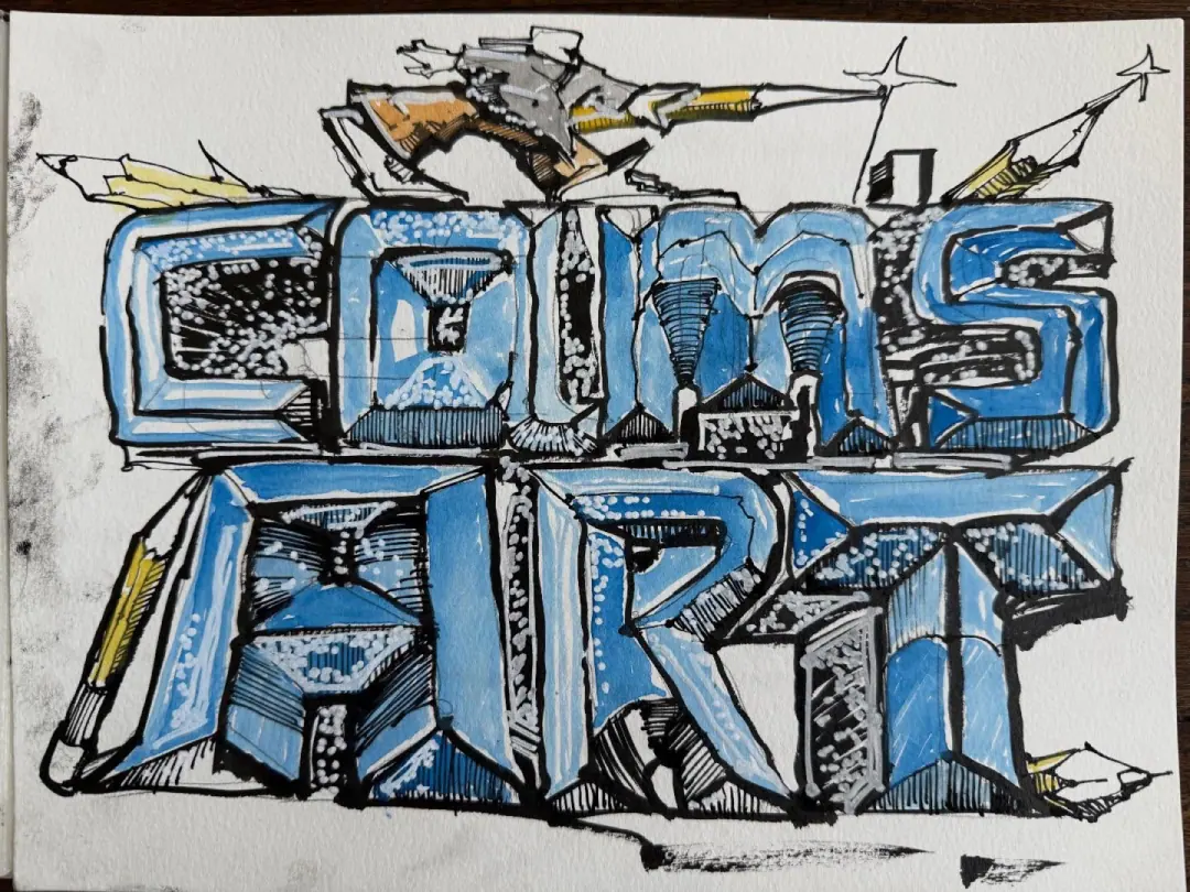 Hand-lettered CAM'S ART mark